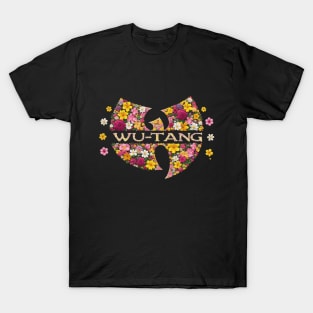Wutang Logo Flowers Effect T-Shirt